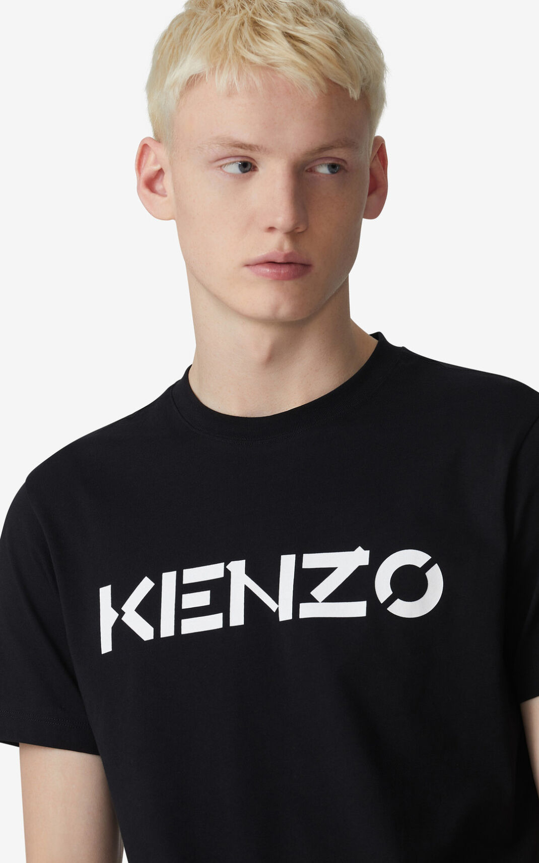 Kenzo Logo T Shirt Black For Mens 7602ZWQAP